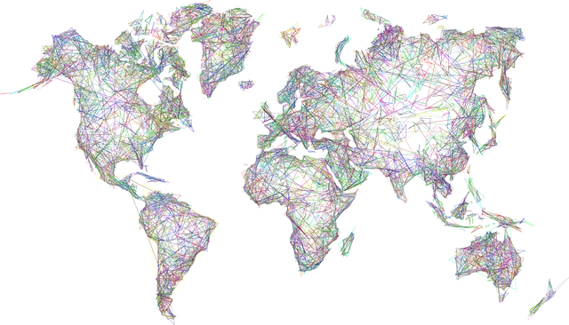 Karte der Welt mit Verbindungen