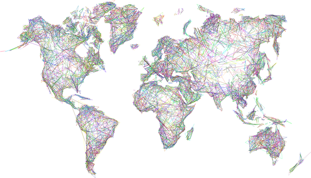 Karte der Welt mit Verbindungen