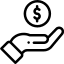 Hand mit Geldmünze