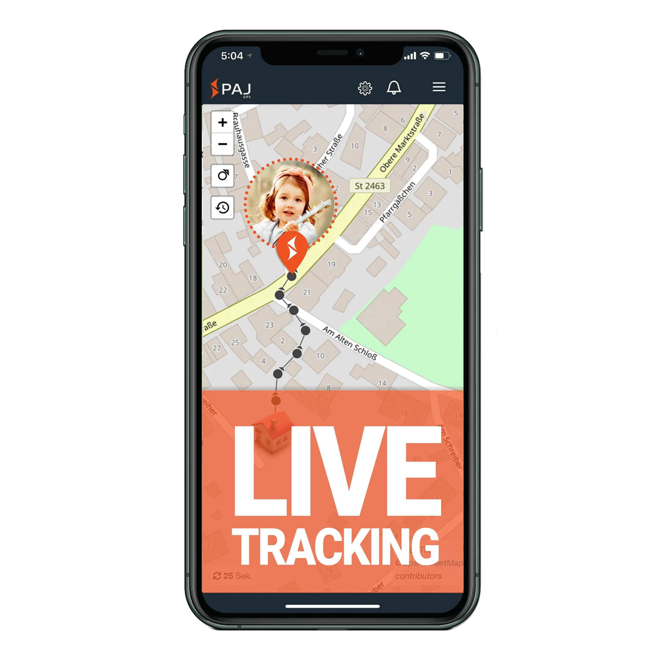 GPS für Kinder mit Live-Tracking-Option.