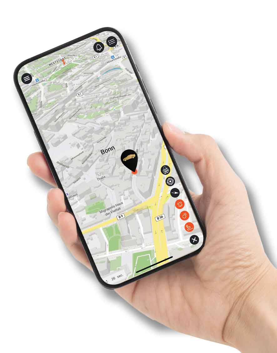 GPS Sender Startseite-Hand