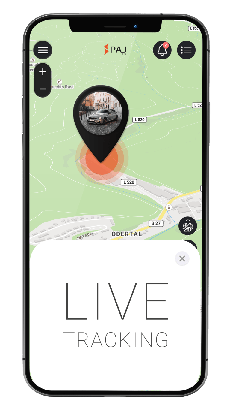 Mockup LIVE Tracking FINDER Portal PAJ GPS