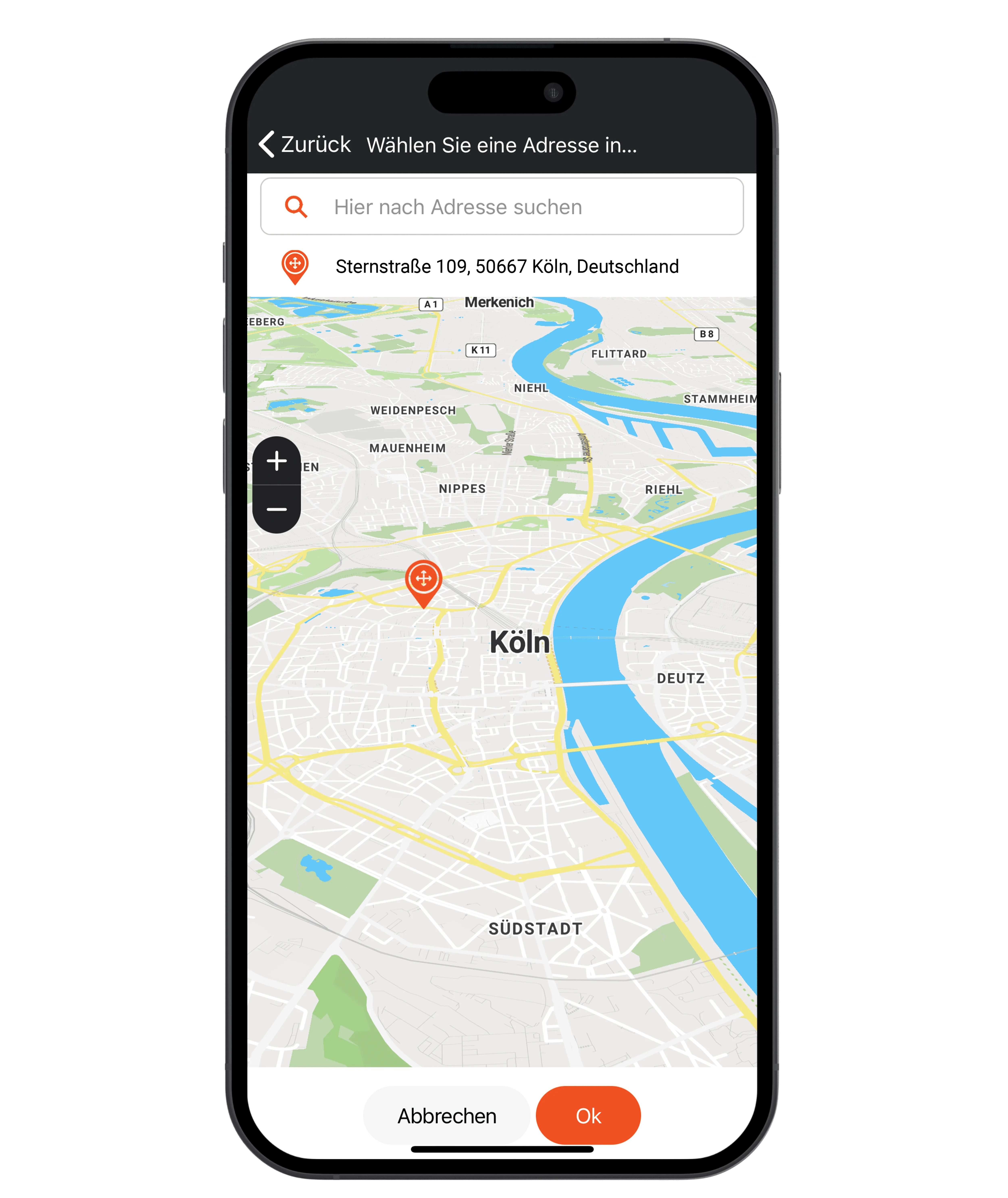 Mockup Handy Fahrtenbuch Streckenanpassung Routen GPS Tracker PAJ GPS