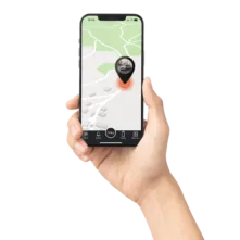 Mockup Smartphone in Hand mit FINDER Portal App von PAJ GPS