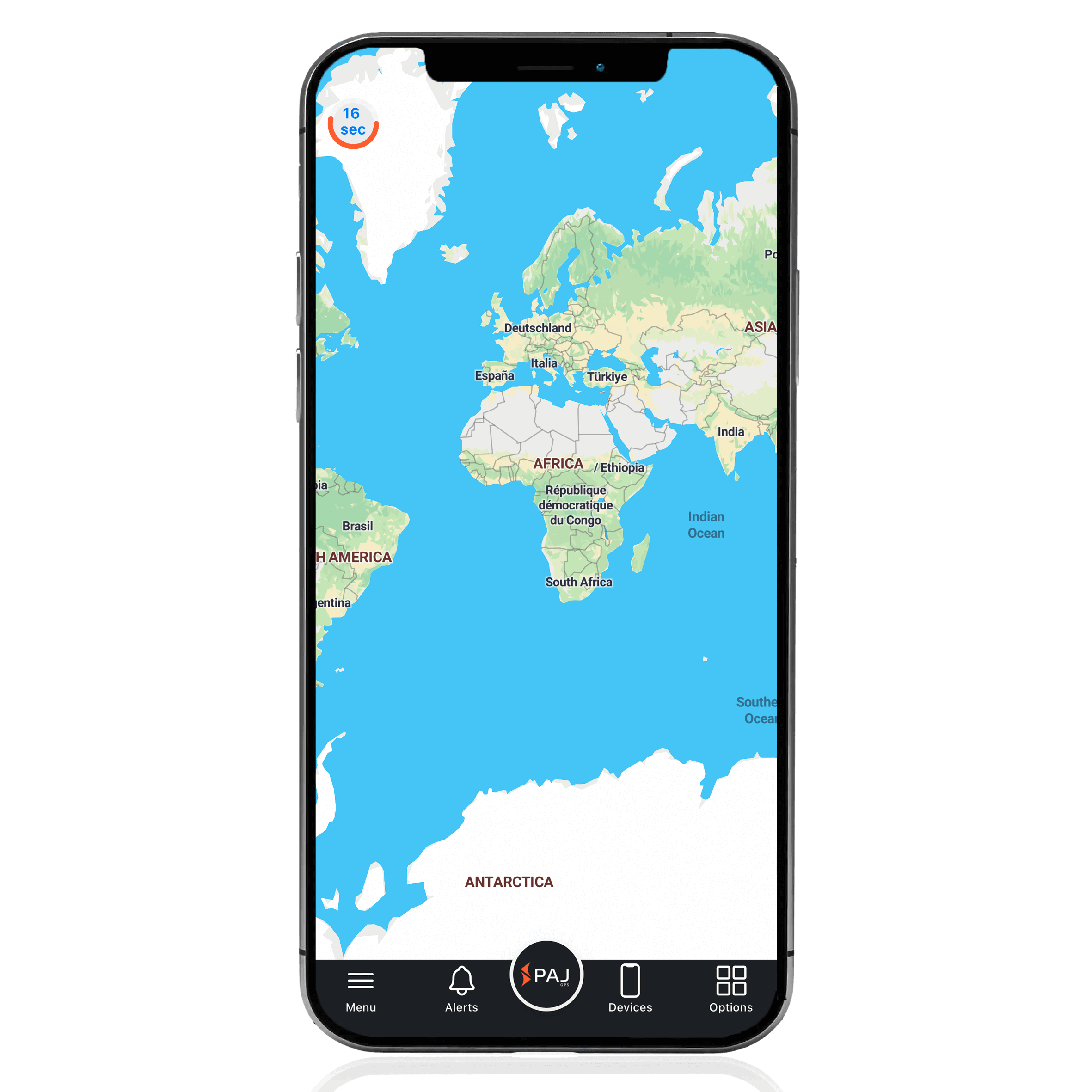 Handy Mockup mit FINDER Portal von PAJ mit Karte