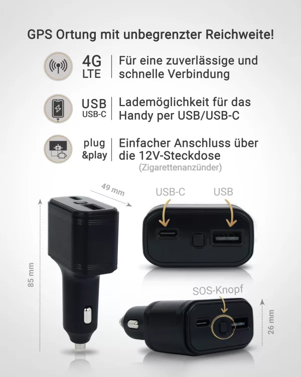 Abmessungen und Daten PAJ USB GPS Finder 4G