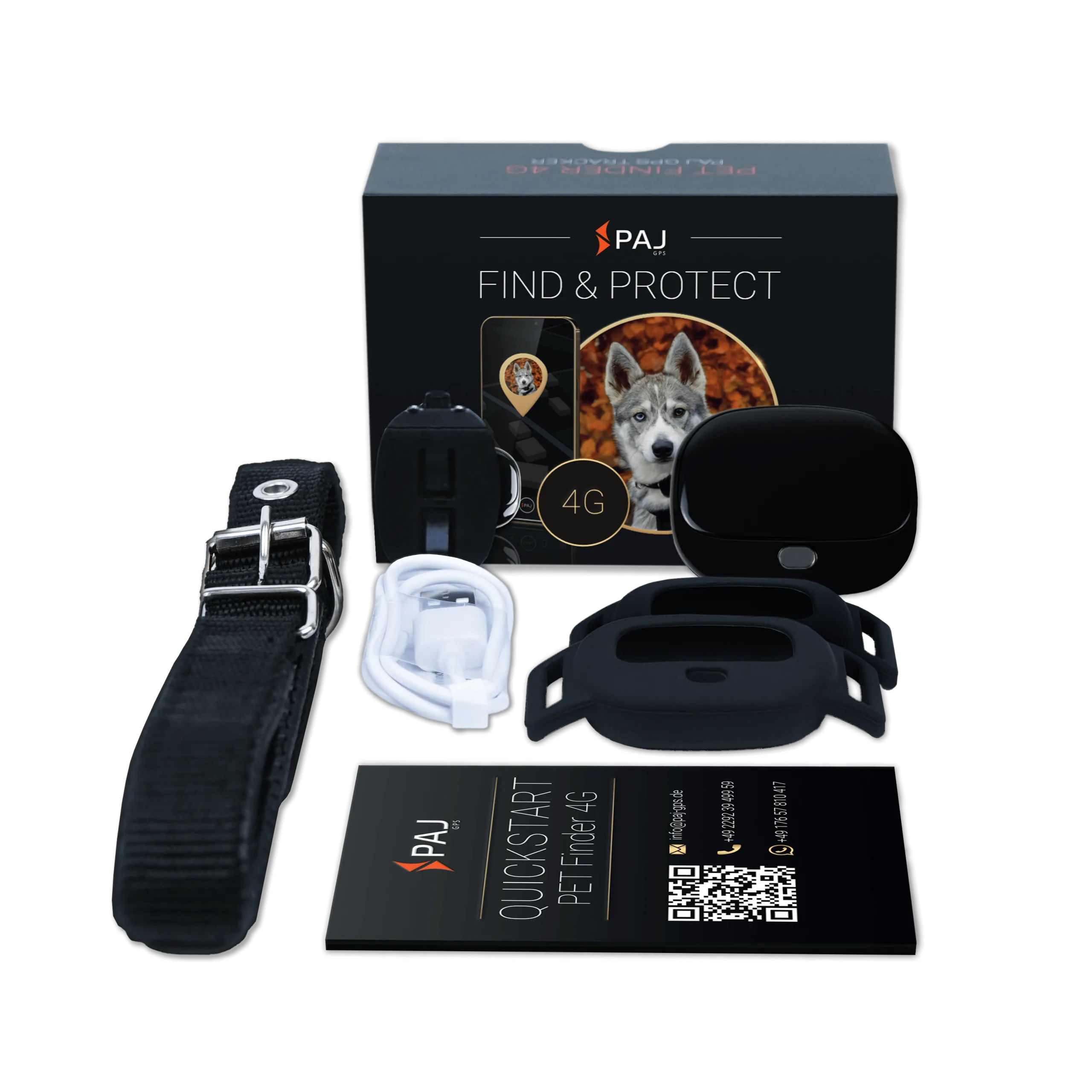 Lieferumfang PET FInder 4G schwarz PAJ GPS Tracker
