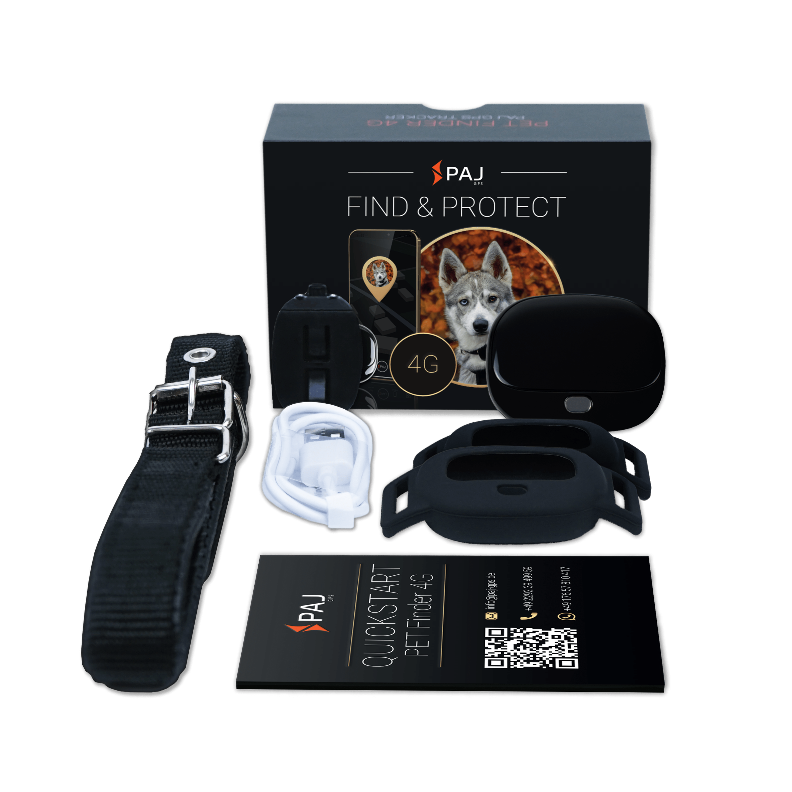 Lieferumfang PET FInder 4G schwarz PAJ GPS Tracker