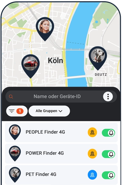 Multiple Trackers: view in the FINDER Portal