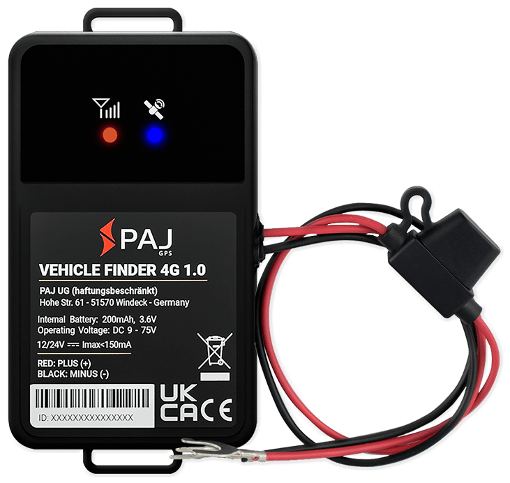 PAJ-GPS Vehicle Finder 2.0 4G - GPS Tracker Motorrad und Fahrzeug  Direktanschluss 9-75 V PKW, Bus, Camping, LKW, Motorrad, Motorroller