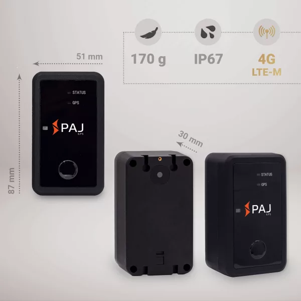 Produktbild mit Abmessungen Details PAJ ASSET Finder 4G