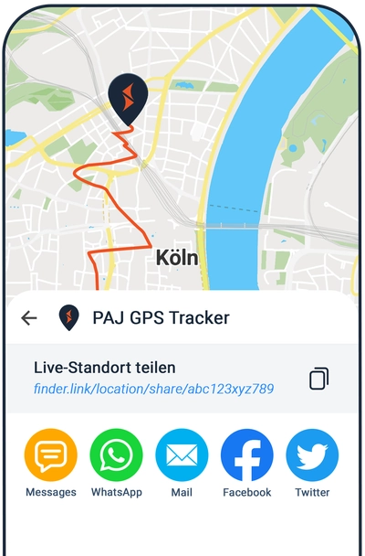 Share Location: view in the FINDER Portal