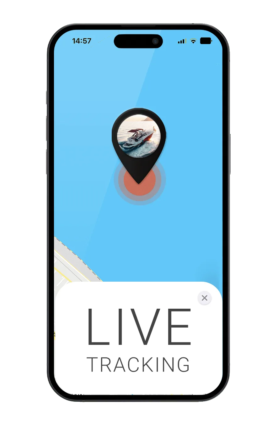 Mockup PAJ FINDER Portal App LIVE Tracking für Boote