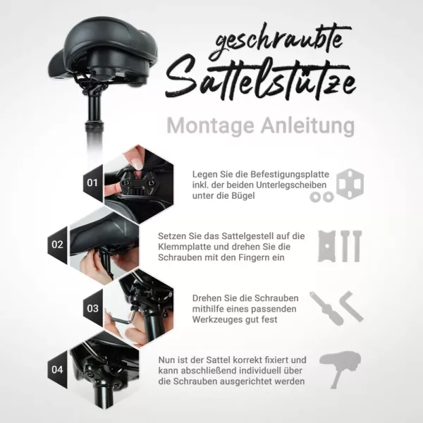 Montage geschraubte Sattelstütze Fahrradsattel für PAJ EASY Finder 4G PAJ GPS Tracker