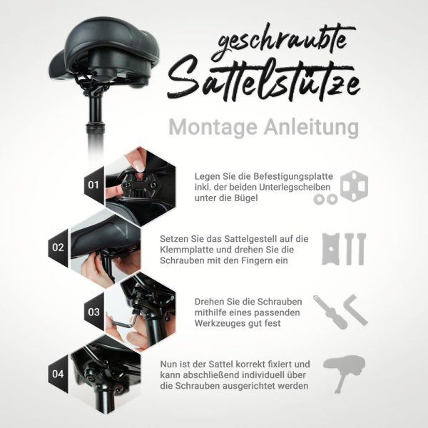 Montage geschraubte Sattelstütze EASY Finder 4G inkl. Fahrradsattel PAJ GPS Tracker
