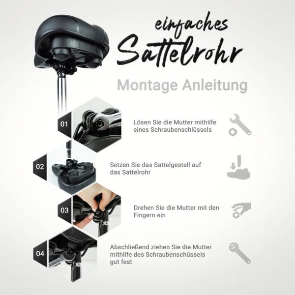 Montage einfaches Sattelrohr EASY Finder 4G inkl. Fahrradsattel PAJ GPS Tracker