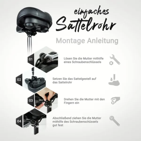 Montage einfaches Sattelrohr EASY Finder 4G inkl. Fahrradsattel PAJ GPS Tracker