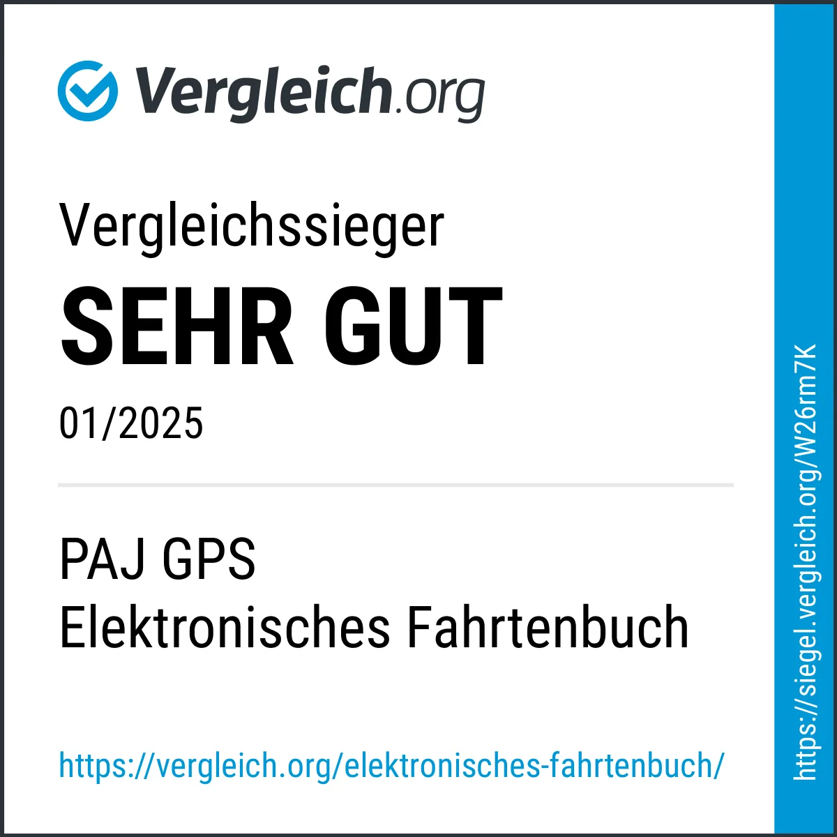 Vergleichssieger SEHR GUT 2025 PAJ GPS Elektronisches Fahrtenbuch