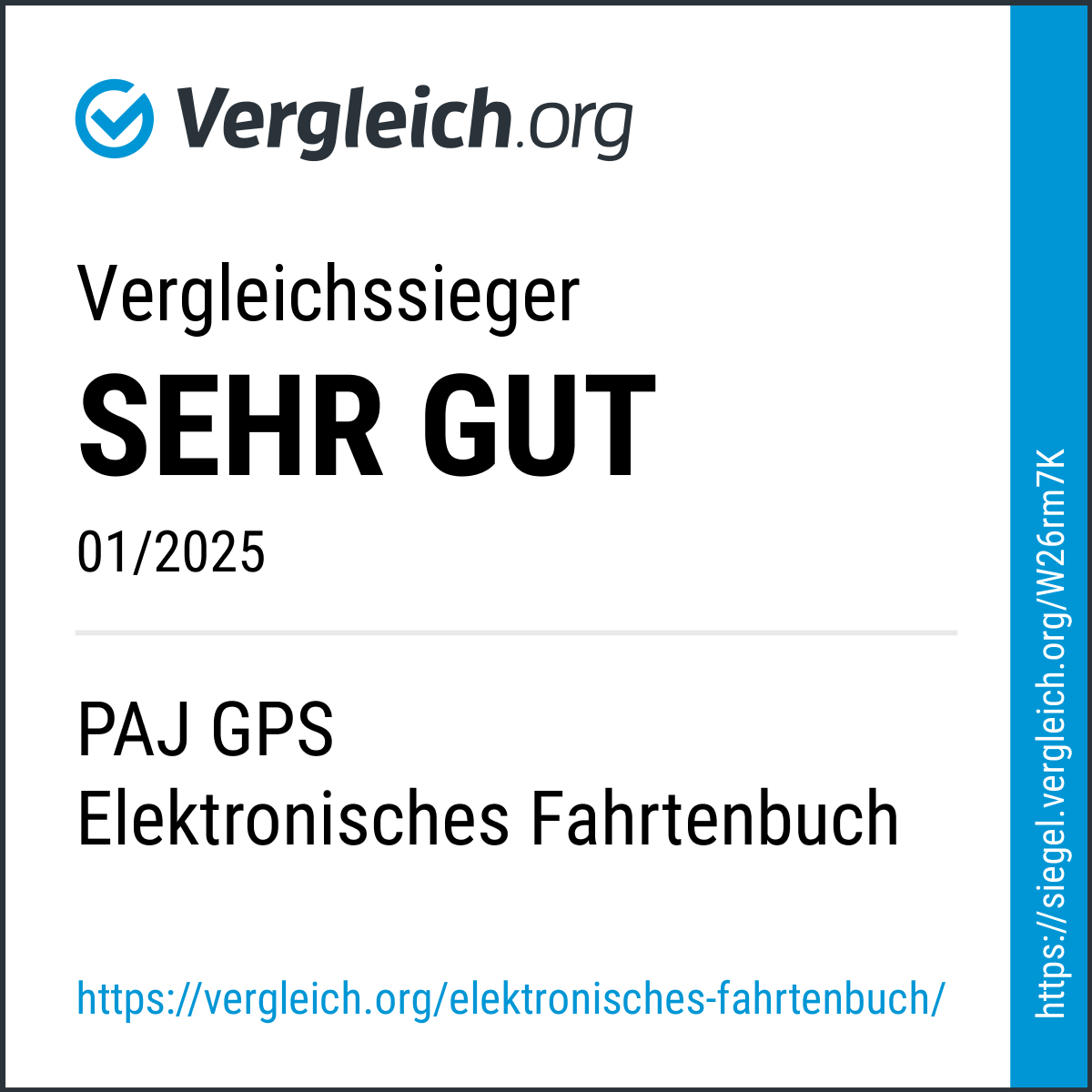 Vergleichssieger SEHR GUT 2025 PAJ GPS Elektronisches Fahrtenbuch