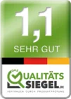 Sehr-Gut-Siegel von DasQualitätsSiegel aus Deutschland für PAJ GPS Tracker und das Fahrtenbuch