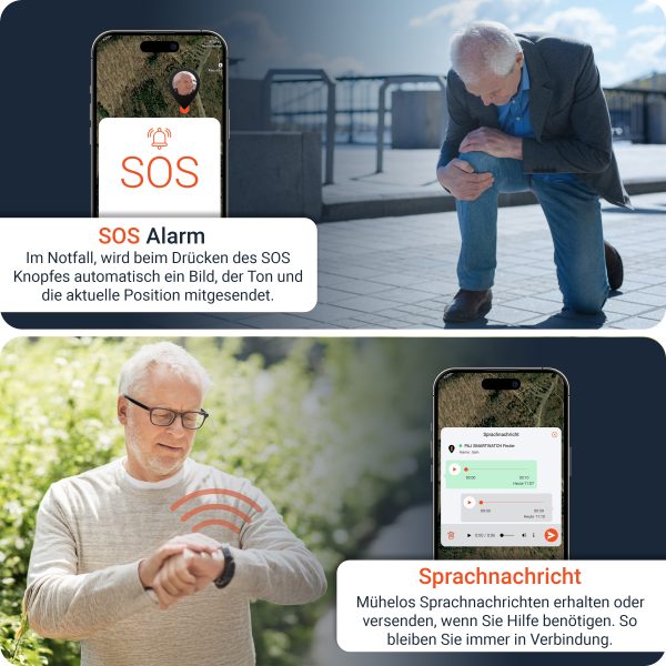 SOS-Alarm und Sprachnachrichten Funktionen PAJ SMARTWATCH Finder 4G PAJ GPS Tracker