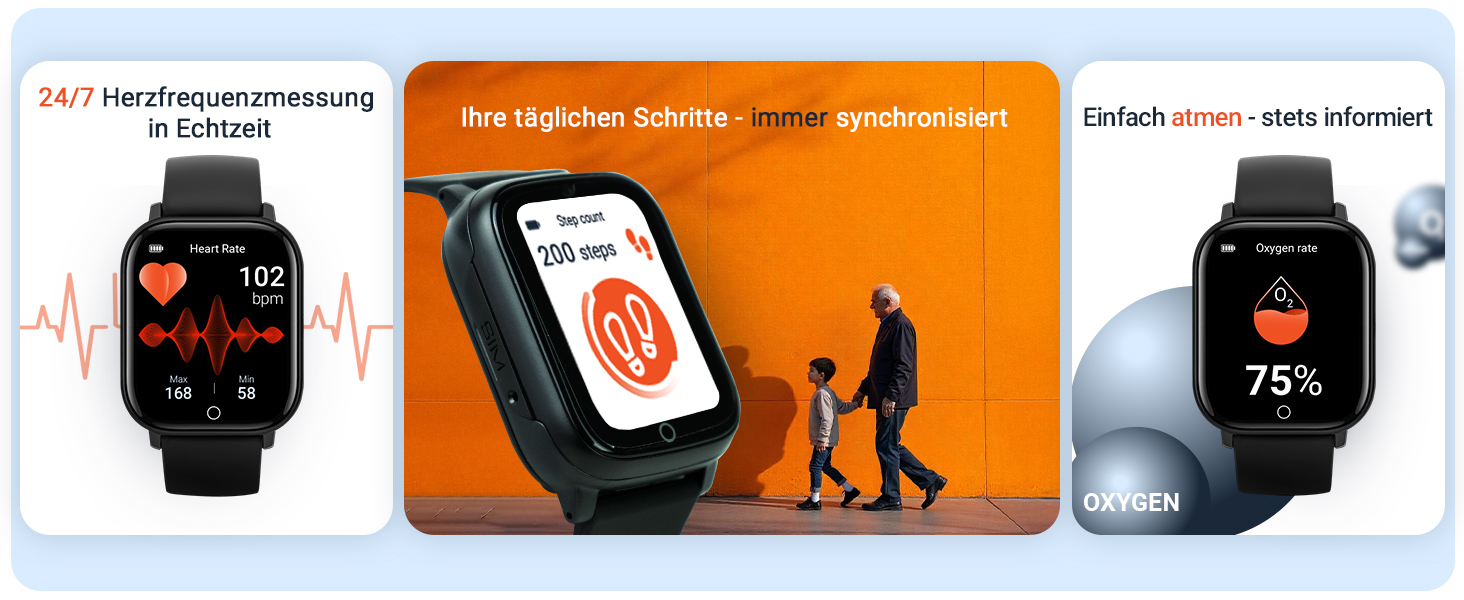 Herzfrequenzmessung, Schrittzähler und Atmungsüberwachung mit dem PAJ SMARTWATCH Finder 4G PAJ GPS Tracker