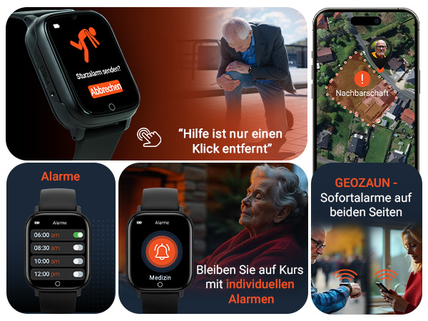Sturzalarm, Wecker und Erinnerungen mit dem PAJ SMARTWATCH Finder 4G PAJ GPS Tracker
