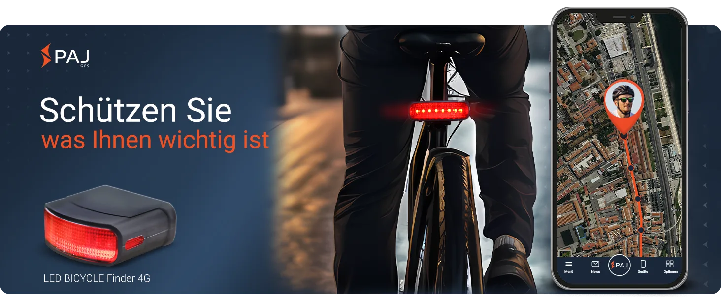 PAJ GPS Tracker: LED BICYCLE Finder 4G
