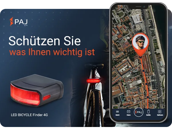 PAJ GPS Tracker: LED BICYCLE Finder 4G