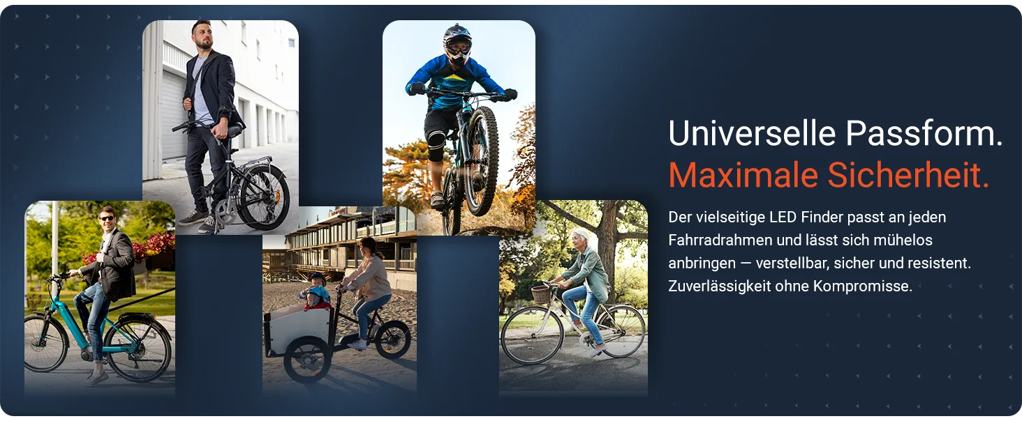 PAJ GPS Tracker: LED BICYCLE Finder 4G Passform & Sicherheit