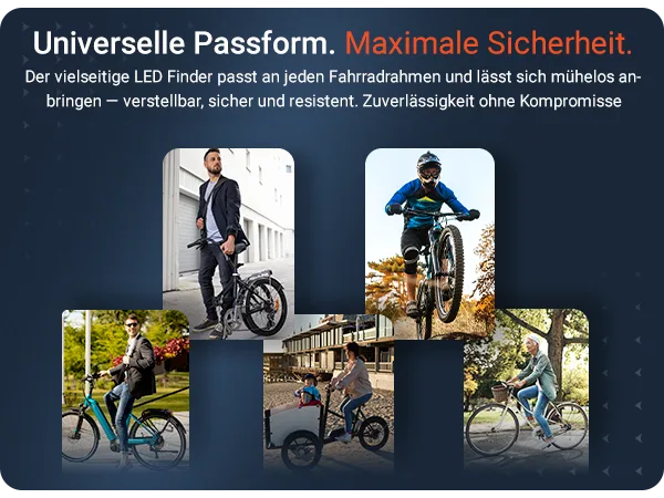 PAJ GPS Tracker: LED BICYCLE Finder 4G Passform & Sicherheit