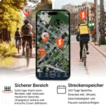 PAJ GPS Tracker: LED BICYCLE Finder 4G mit virtuellen Zäunen & Streckenspeicher