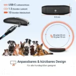 Technische Details PAJ LIGHT in schwarz: LED Halsband für Hunde von PAJ GPS