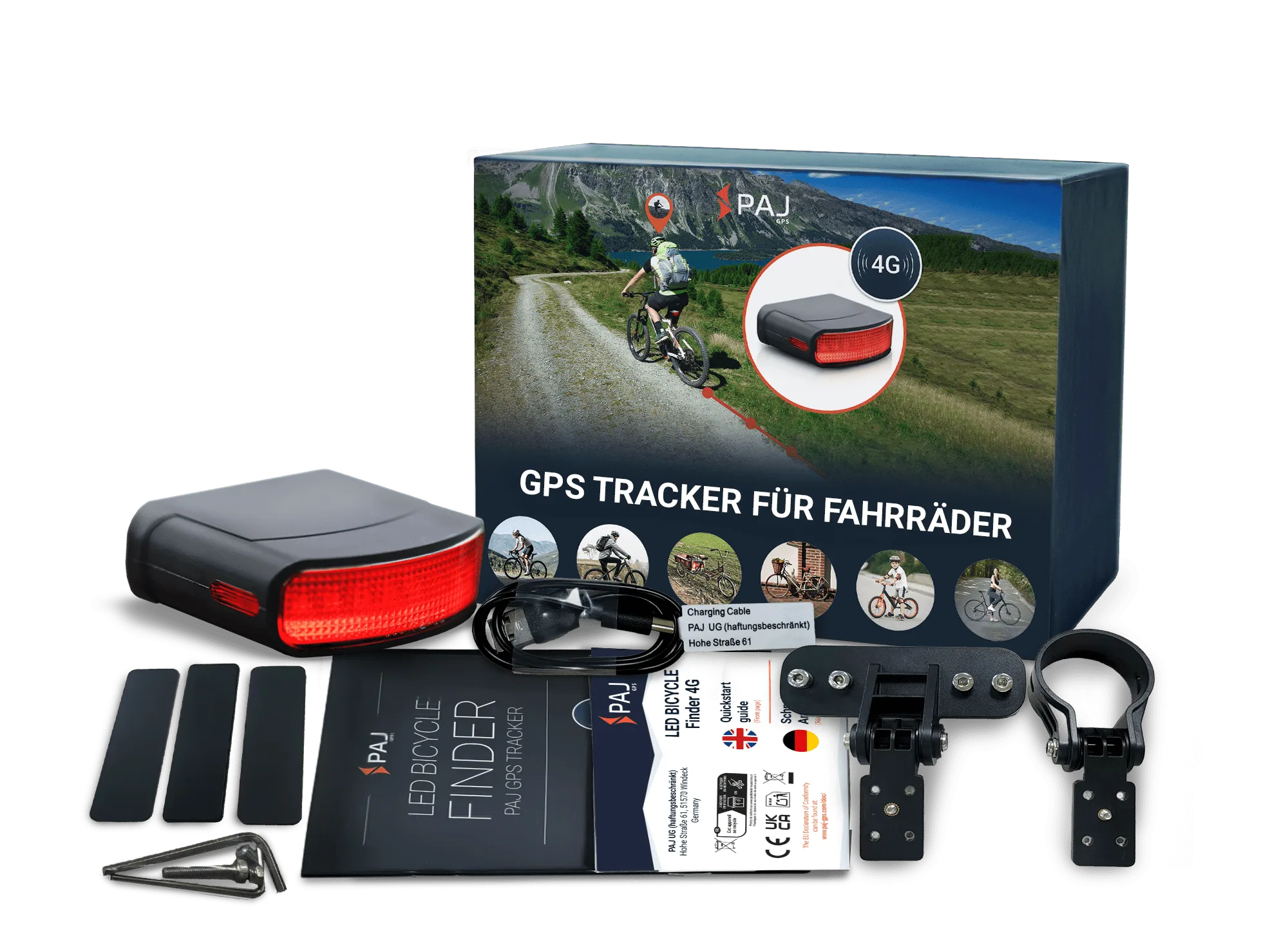 Lieferumfang LED BICYCLE Finder 4G PAJ GPS Tracker