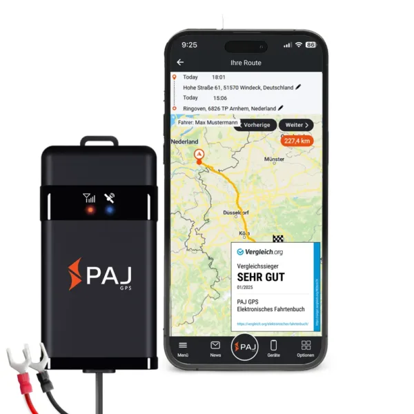 Elektronisches Fahrtenbuch: Fahrzeugbatterie-Tracker (Feste Installation)