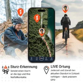 PAJ GPS Tracker: LED BICYCLE Finder 4G mit Sturzerkennung & Live Ortung