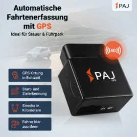 Automatische Fahrtenerfassung mit GPS von PAJ – OBD2 Fahrtenbuch für Echtzeit-Ortung, Start- und Zielerkennung sowie Fuhrparkverwaltung