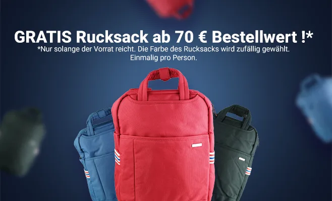 GRATIS Rucksack ab 70 € Bestellwert!