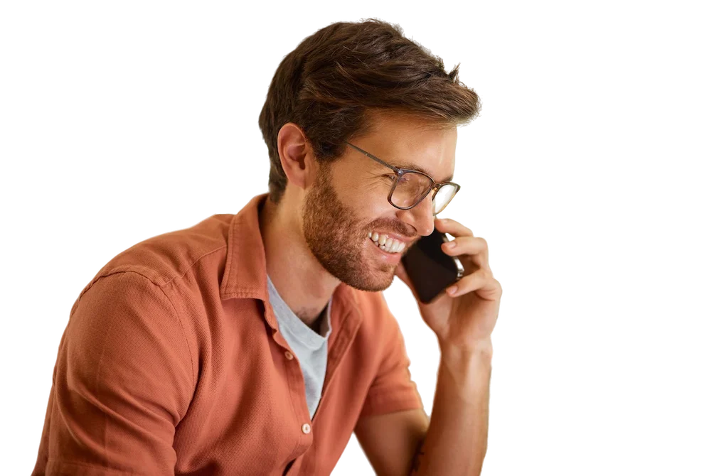 Man on the phone asking for support