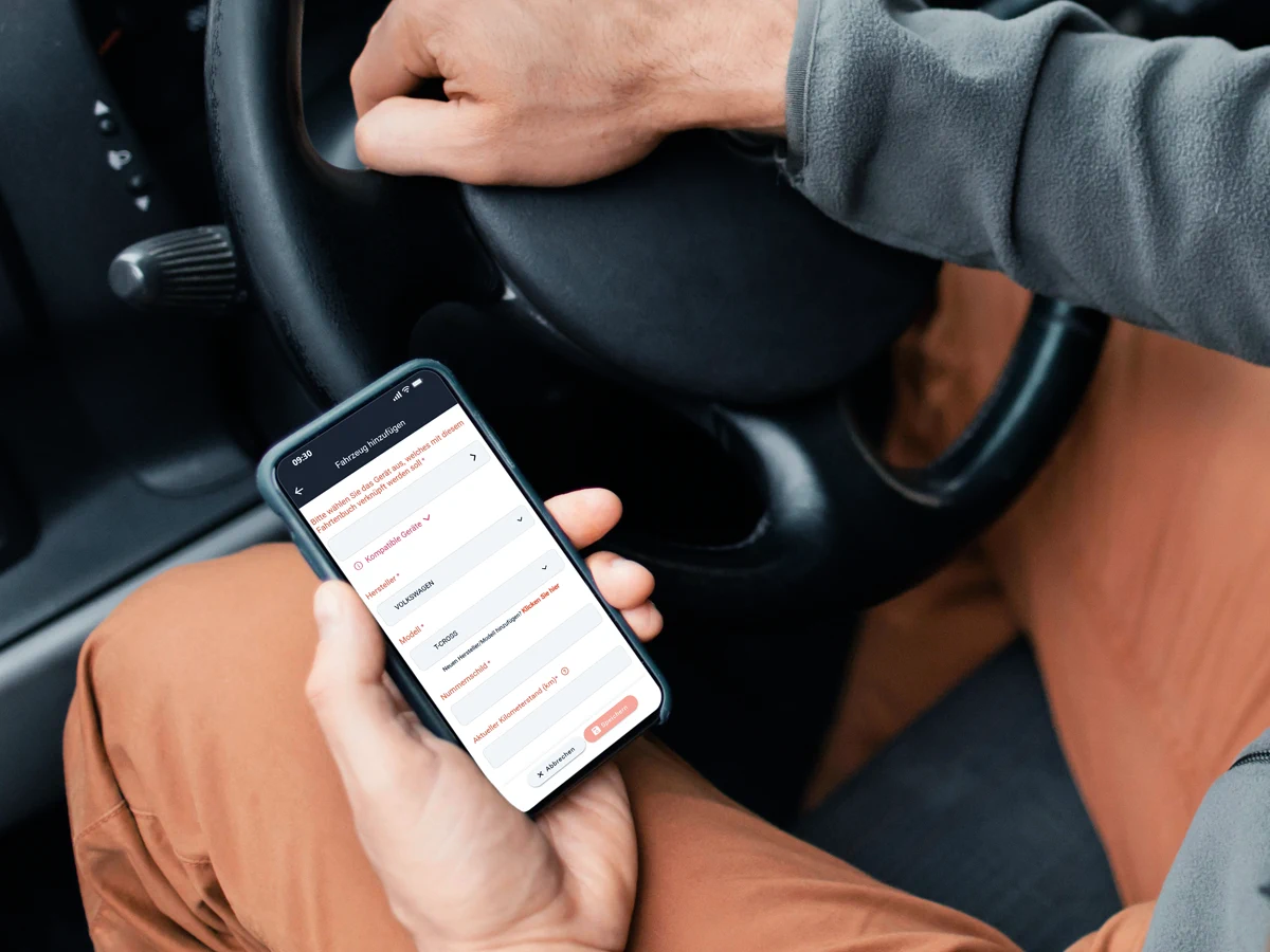 Fahrzeug im FINDER Portal auf dem Smartphone anlegen