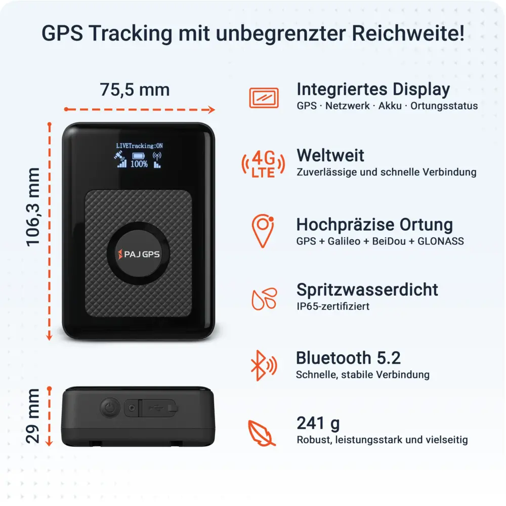 Details: POWER Finder 4G 2.0 PAJ GPS Tracker